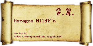 Haragos Milán névjegykártya