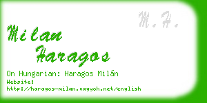 milan haragos business card